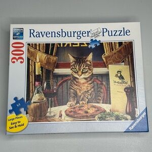 Cat Puzzle 300 Large Pieces Ravensburger Dinner For One No. 169368 27x20” EUC